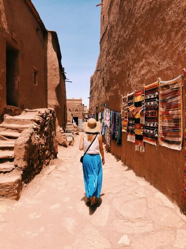 Woman tourist in Morocco